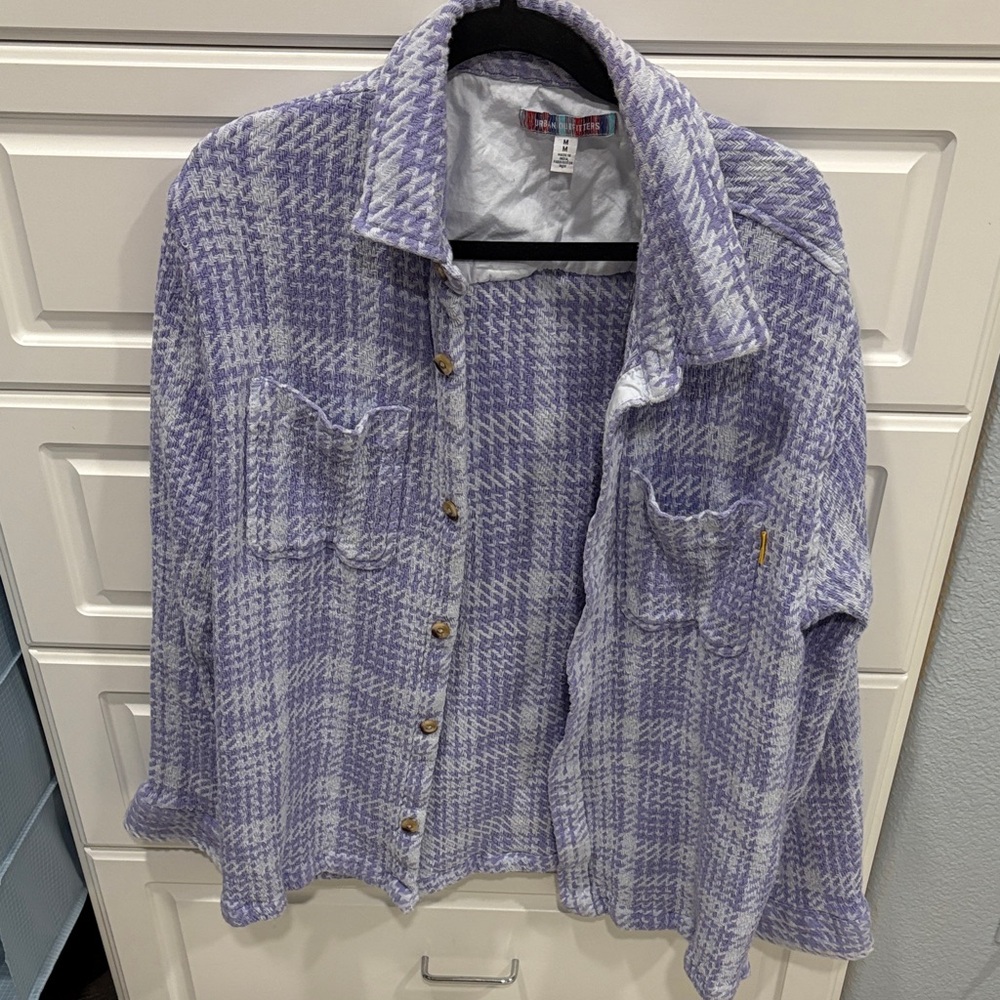 Urban Outfitters Purple Plaid Casual Button Down Shirt